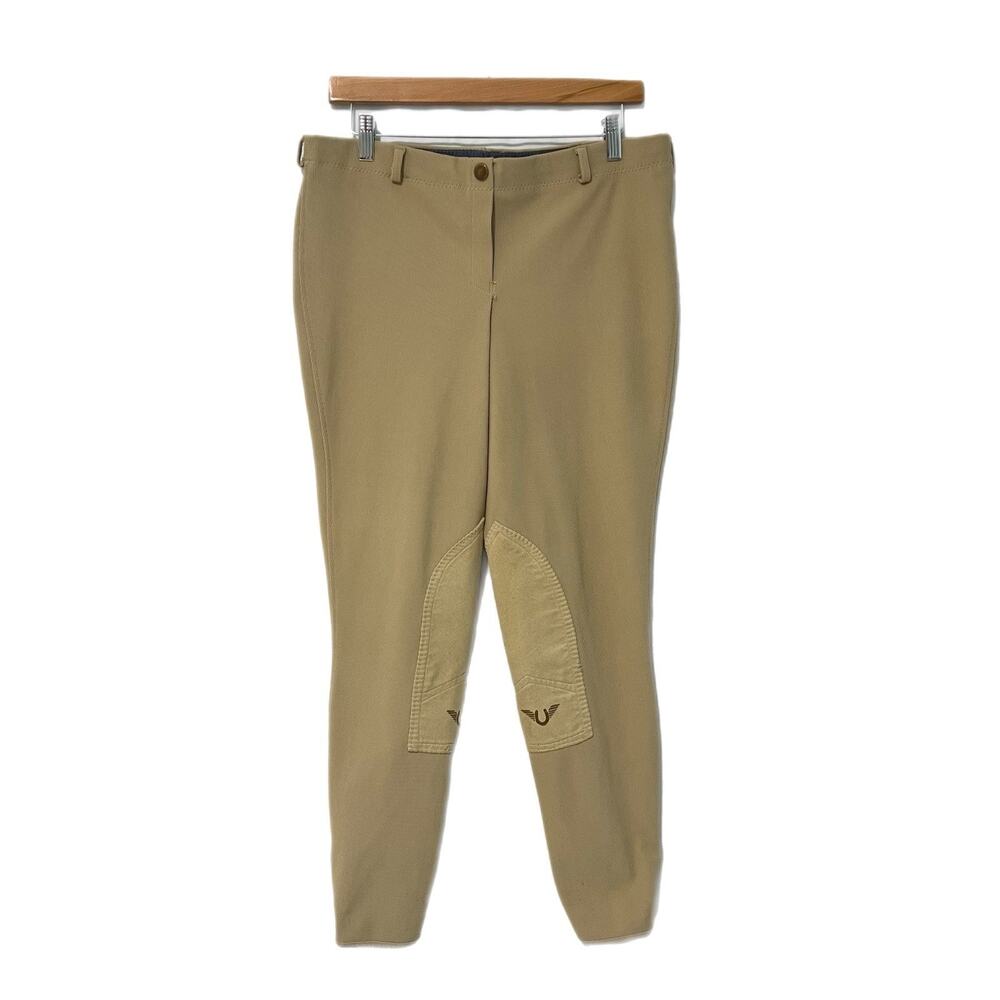TuffRider Womens 32 Tan Riding Breeches Suede Knee Patch Equestrian